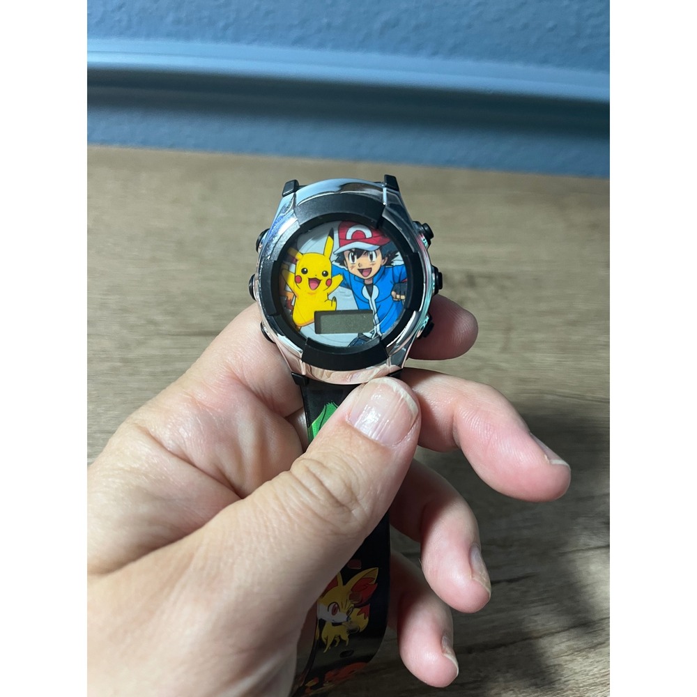 Pokemon Ash Pikachu Digital Watch Kids Youth Anime‎ Fun Timepiece Untested